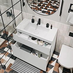 Vivon Тумба с раковиной Shelly 90 белая матовая – фотография-4